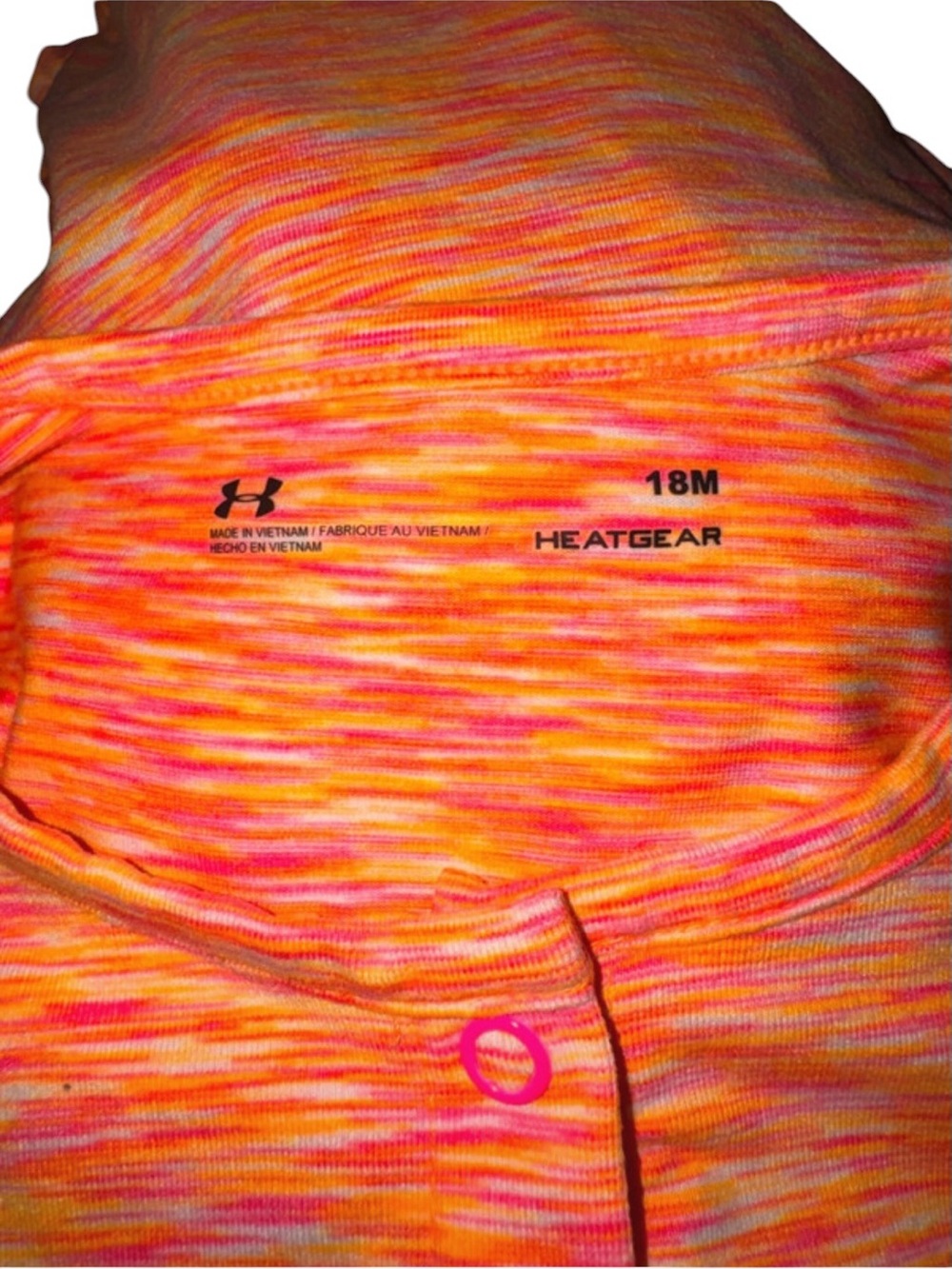 Under Armour Girls' Pink Orange Space-Dye One-Piece 18M - Picture 5 of 5